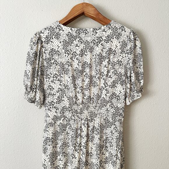 Madewell Puff-Sleeve V-Neck Maxi Dress‎ in Harper Floral Ivory Women's Size 10 - Picture 8 of 15